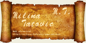 Milina Tatović vizit kartica